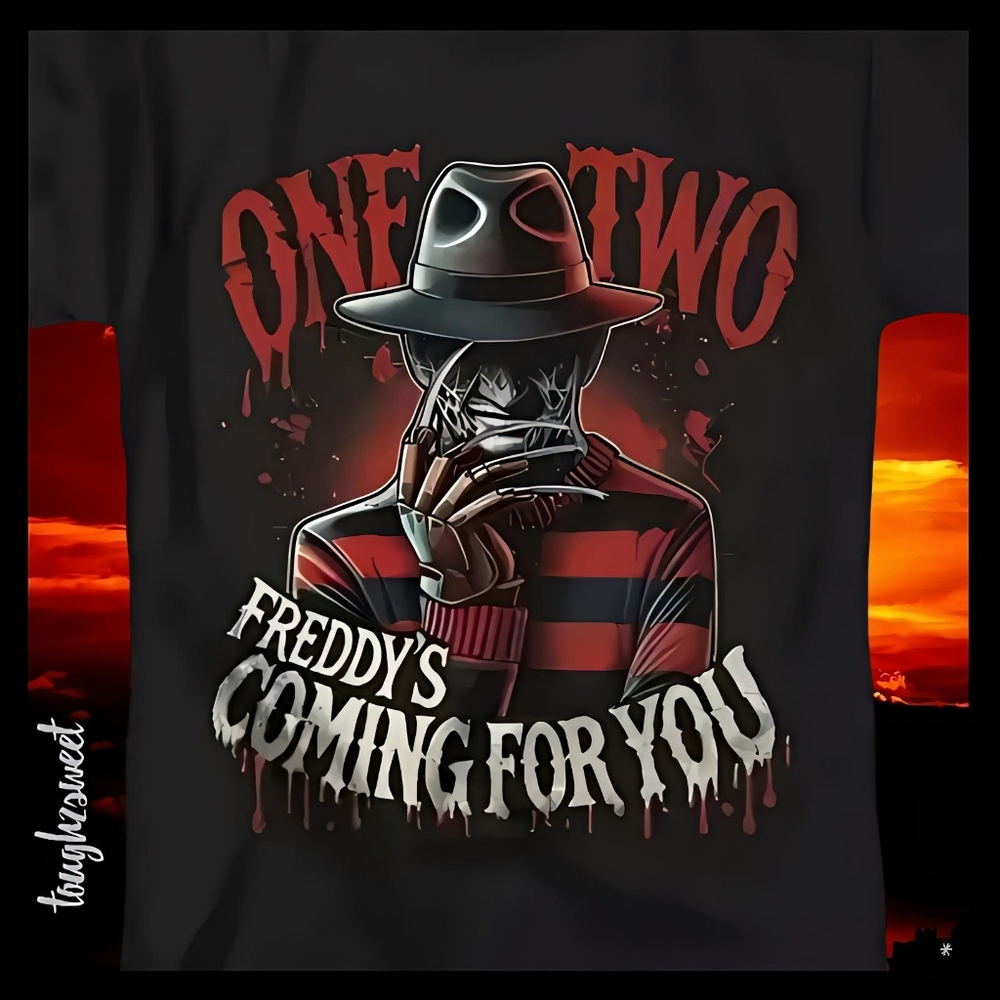🆕️FREDDY KRUEGER BLACK ICONIC HORROR GRAPHIC T'SHIRT XL MENS T-SHIRT